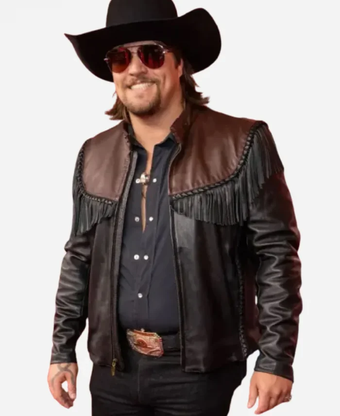 ACM Awards 2025 Gavin Adcock Fringe Leather Jacket