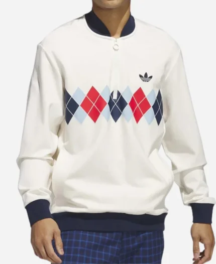 Adidas Originals Argyle Printed 14-Zip Sweatshirt