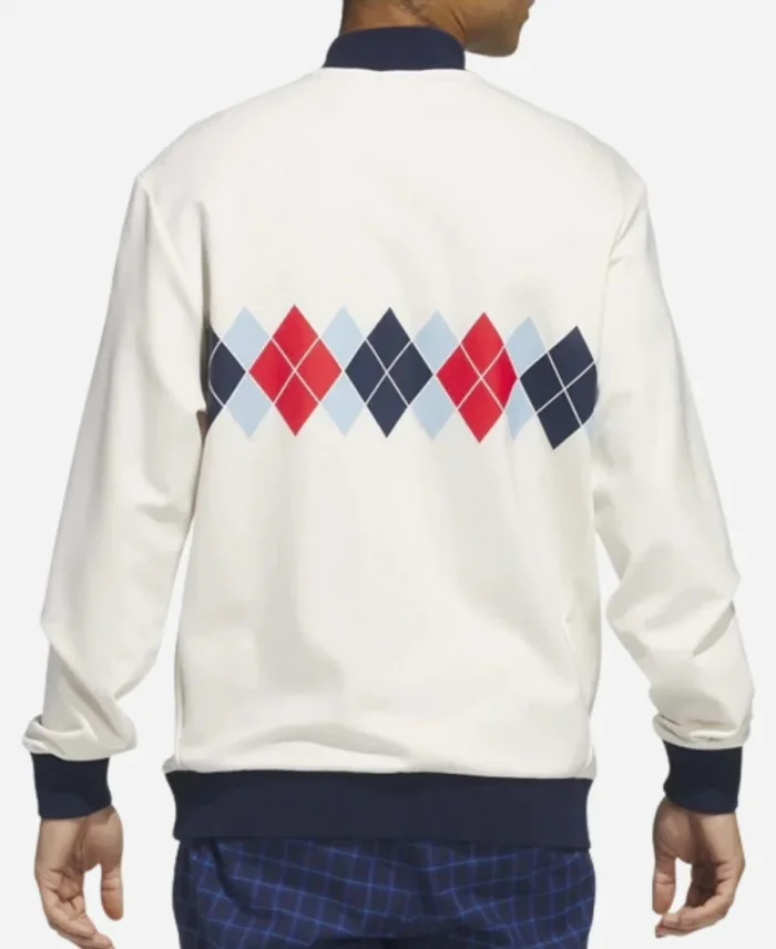  Adidas Originals Argyle Printed Half Zip White Sweatshirt For Sale