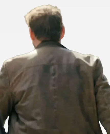 Ali Suliman Prime Target Brown Leather Jacket