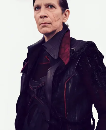 Amanda Plummer Tv Series Star Trek Picard Season 03 Capitaine Vadic Black Leather Coat