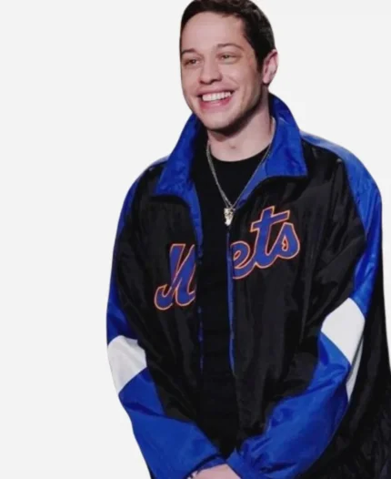 American Actor Pete Davidson Mets Black And Blue Jacket