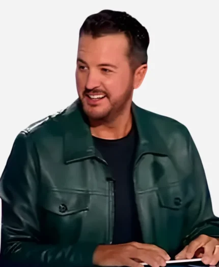 American Idol S23 Luke Bryan Green Leather Jacket