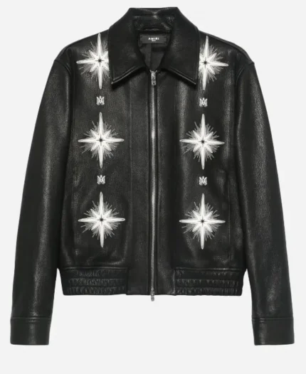 American Idol Season 23 Luke Bryan Stars Print Black Leather Jacket