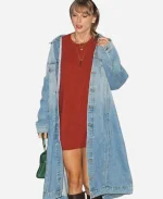American Singer Taylor Swift Blue Long Denim Trench Coat