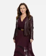 An Unexpected Valentine 2025 Lacey Chabert Leather Jacket