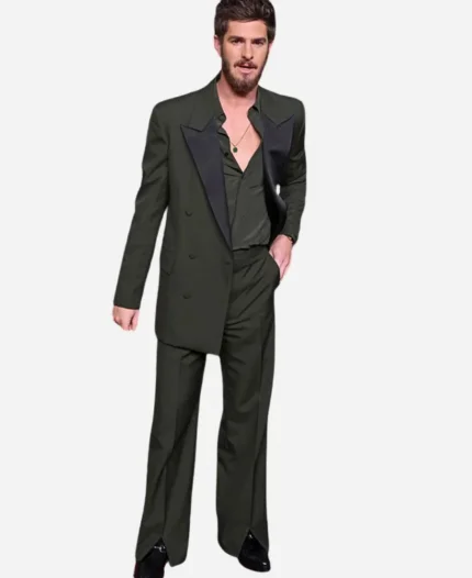 Andrew Garfield Golden Globe 2025 Green and Black Suit