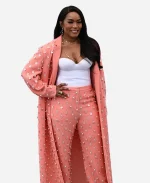 Angela Bassett 78th Cannes Film Festival Pearl Embellished Long Coat