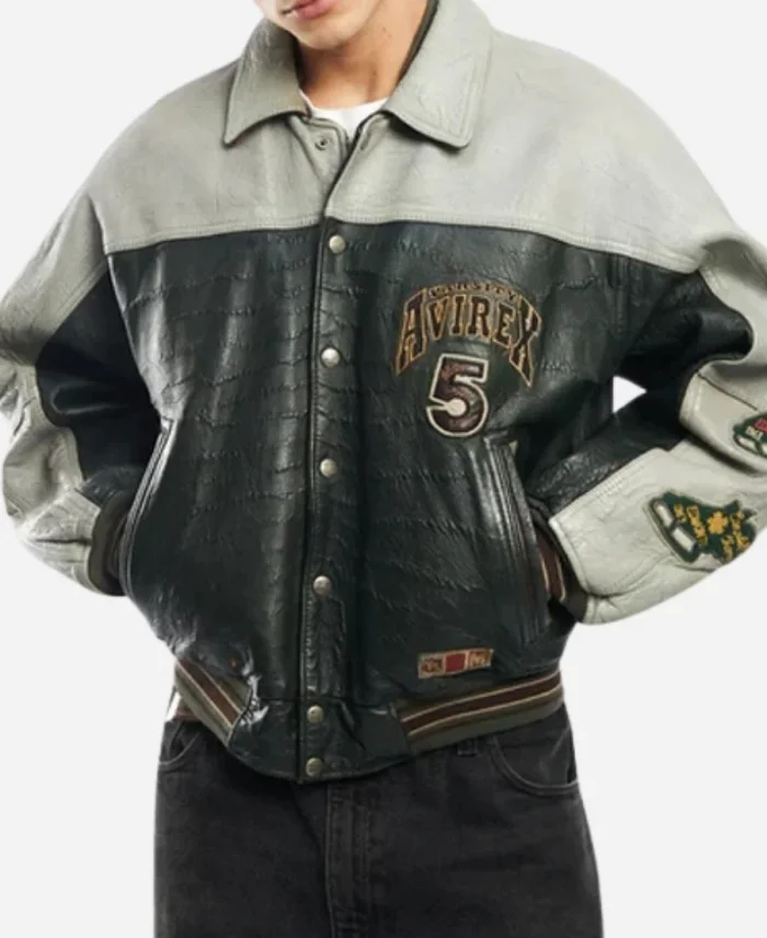 Asap Rocky Praise the Lord Avirex Leather Varsity Jacket