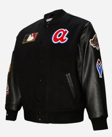 Atlanta Braves Black Blackout Varsity Jacket