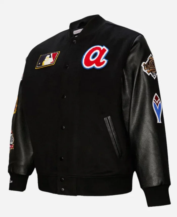 Atlanta Braves Black Blackout Varsity Jacket