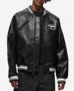 Avirex Stadium Black Leather Jacket