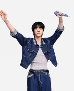 BTS Singer Kim Seok-jin The Tonight Show Starring Jimmy Fallon Concert Blue Denim Jacket