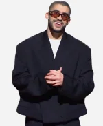 Bad Bunny Saturday Night Live Double-breasted Black Suit For Men's