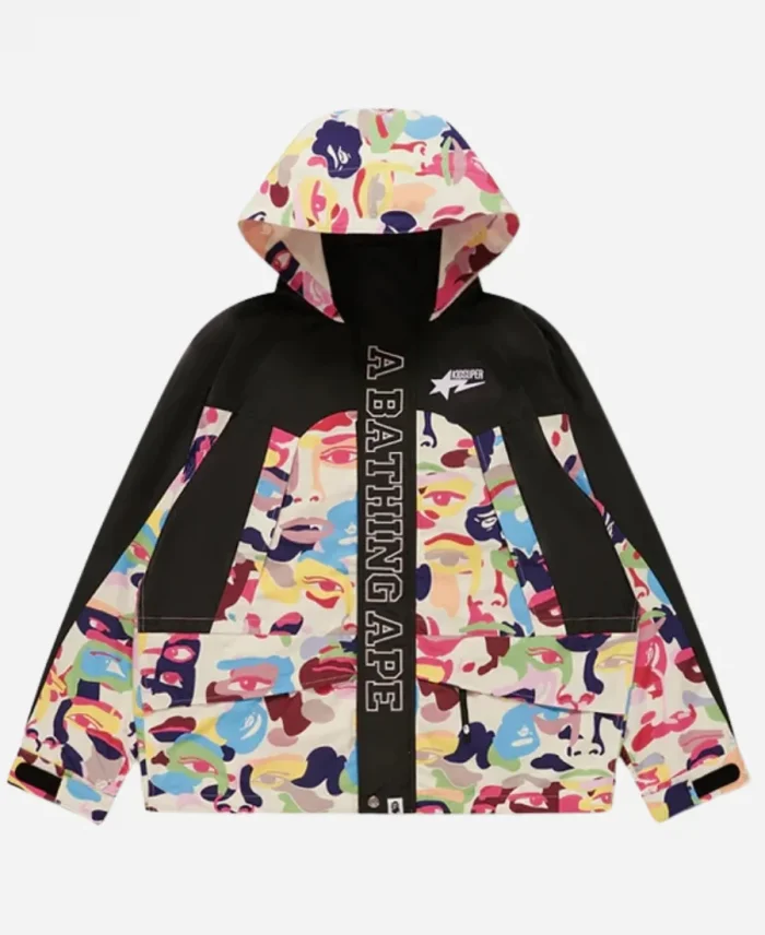 Bape x Kidsuper Snowboard Multicolor Camo Hooded Jacket