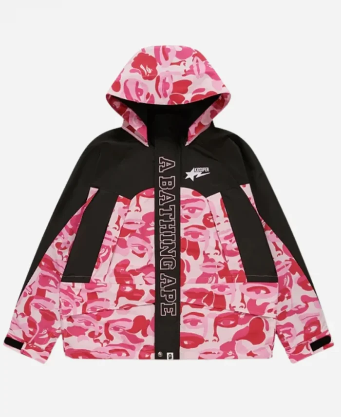 Bape x Kidsuper Snowboard Pink Camo Hooded Jacket