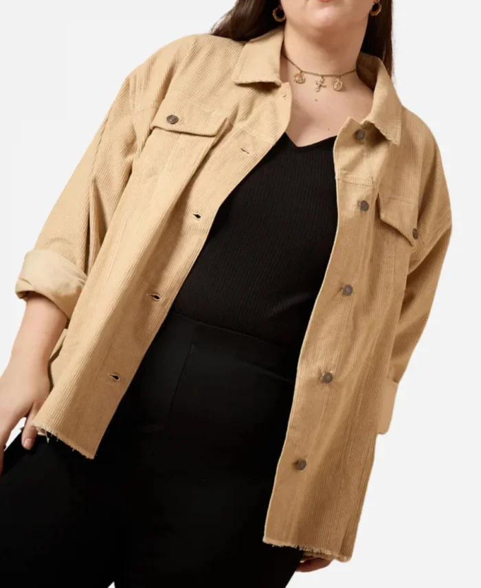Barbie Ferreira Bob Trevino Likes It Beige Corduroy Jacket For Sale