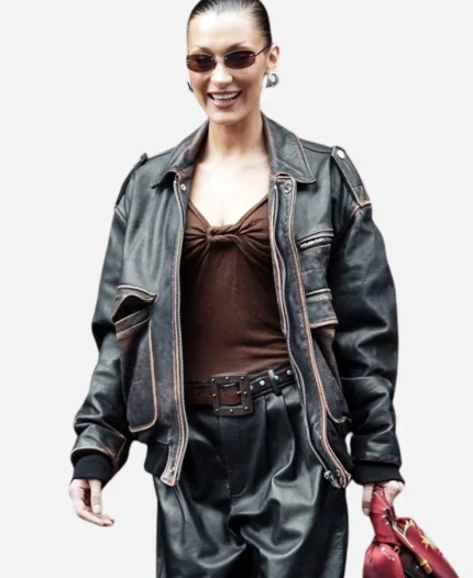 Bella Hadid Paris Distressed Jacket