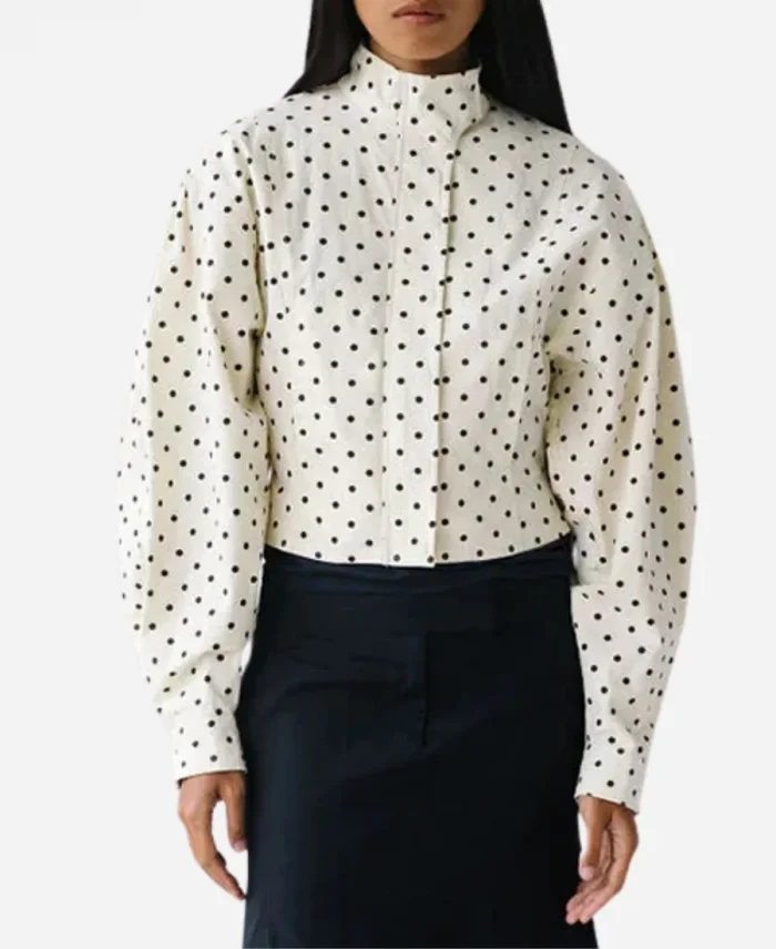 Belle The Label Polka Dot White Jacket For Women’s
