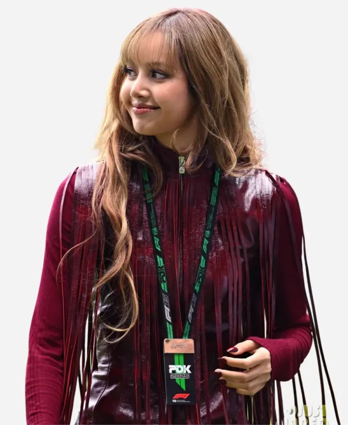 Blackpink Lalisa Manobal F1 Miami Grand Prix 2025 Leather Fringe Vest