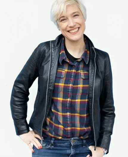 Bob Trevino Likes It Tracie Laymon Black Leather Jacket