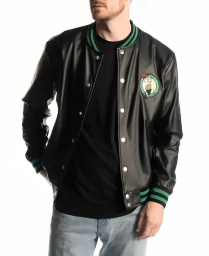 Boston Celtics 2025 Black Metallic Varsity Jacket