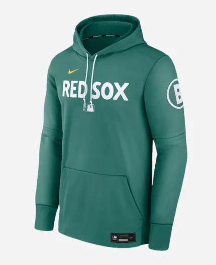 Boston Red Sox Nike Green 2025 City Connect Authentic Collection Therma Pullover Hoodie