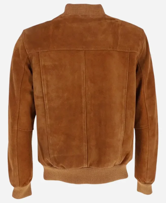 Brown Tan Suede Leather Jacket For Mens