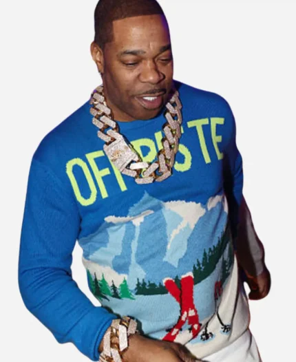 Busta Rhymes NYC Blue Sweater