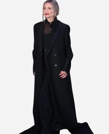 Cameron Diaz Movie Back in Action 2025 Premiere Emily Black Long Coat
