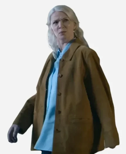 Charlotte Weston Movie Man with No Past 2025 Shelly Brown Suede Leather Jacket