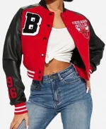 Chicago Bulls Cropped Varsity Jacket
