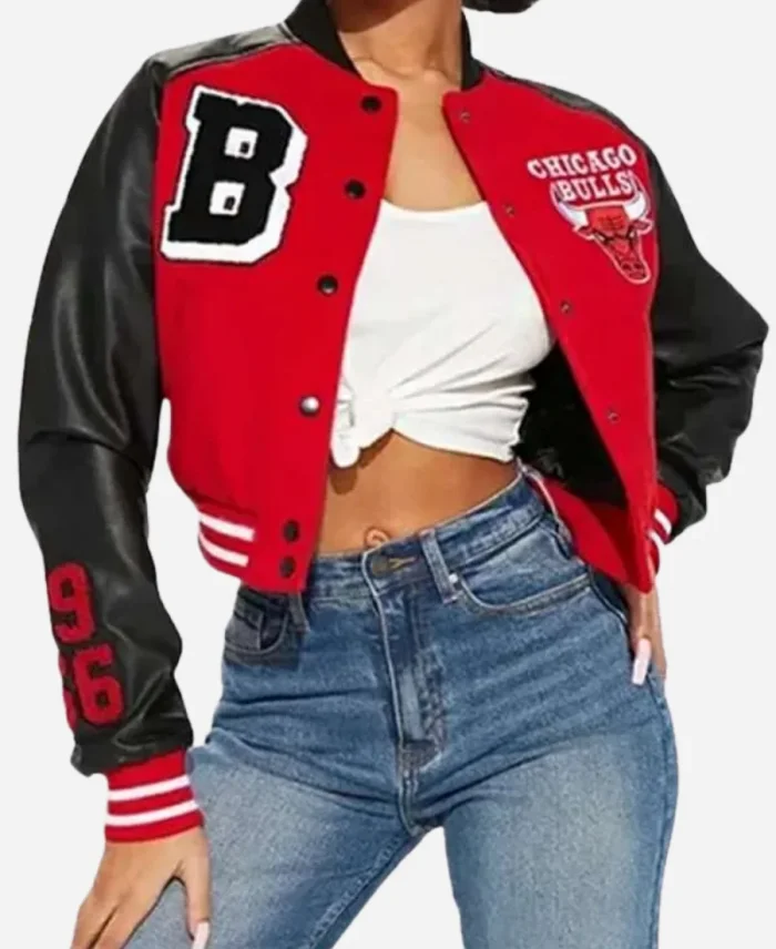 Chicago Bulls Cropped Varsity Jacket