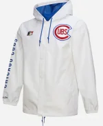 Chicago Cubs White Vintage Hooded Coaches Jacket