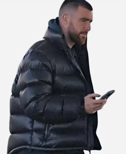 Chiefs Travis Kelce Black Puffer Jacket