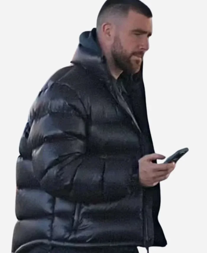 Chiefs Travis Kelce Black Puffer Jacket