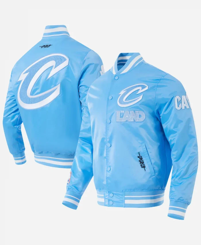Cleveland Cavaliers National Basketball Association 2025 Blue Satin Bomber Jacket