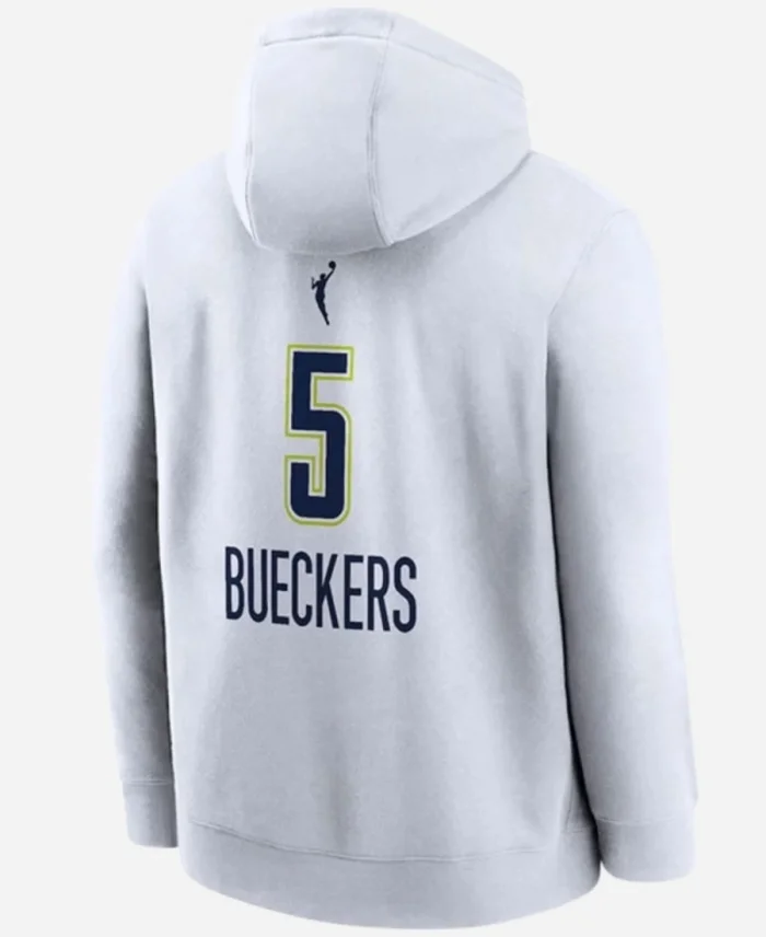 Dallas Wings Paige Bueckers Nike White 2025 WNBA Draft Heroine Edition Name Number White Pullover Hoodie