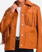 Dance Mom TV Series Hacks S04 Julianne Nicholson Brown Fringe Jacket