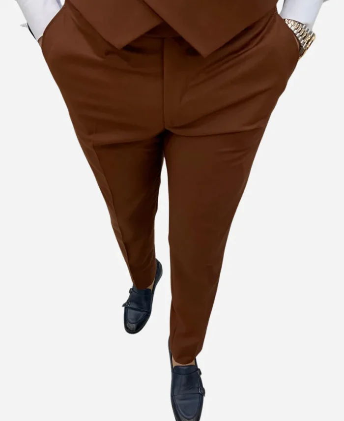 Dark Brown Three Piece Suit For Men's
