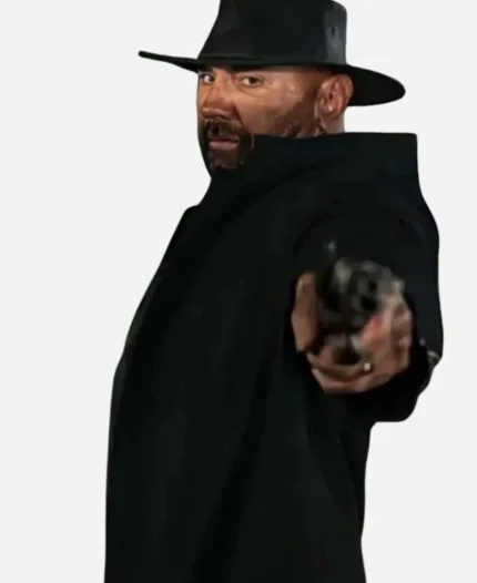 Dave Bautista Movie In the Lost Lands 2025 Boyce Black Trench Coat