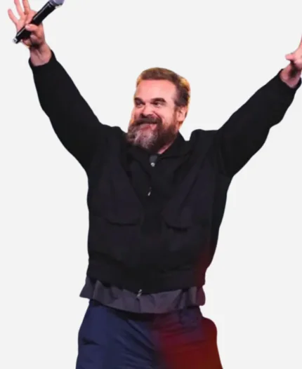 David Harbour Movie Thunderbolts 2025 Red Guardian Black Cotton Bomber Jacket
