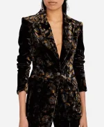 Deborah Vance TV Series Hacks Season 04 Jean Smart Floral Velvet Brown Blazer