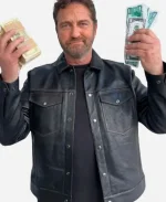 Den of Thieves 2025 Gerard Butler Black Leather Jacket