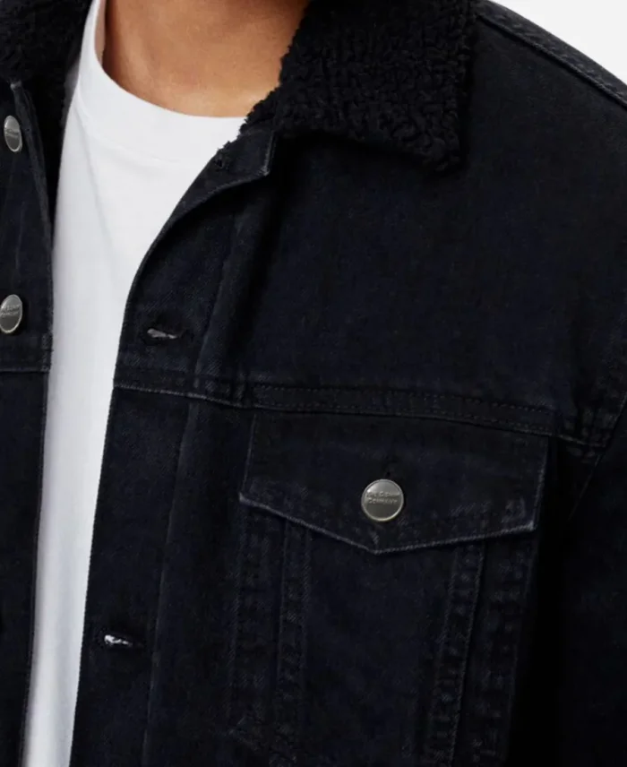 Denim Shearling Black Jacket