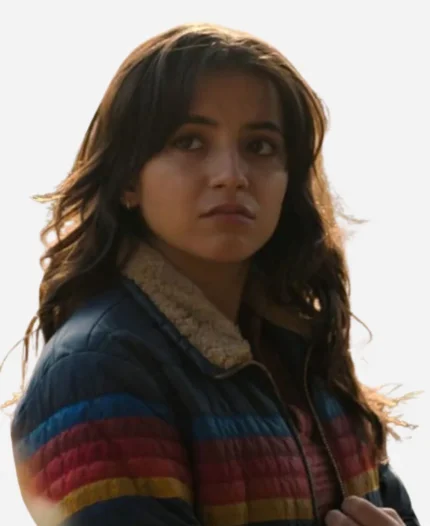 Dina TV Series The Last Of Us S02 Isabela Merced Rainbow Striped Puffer Jacket