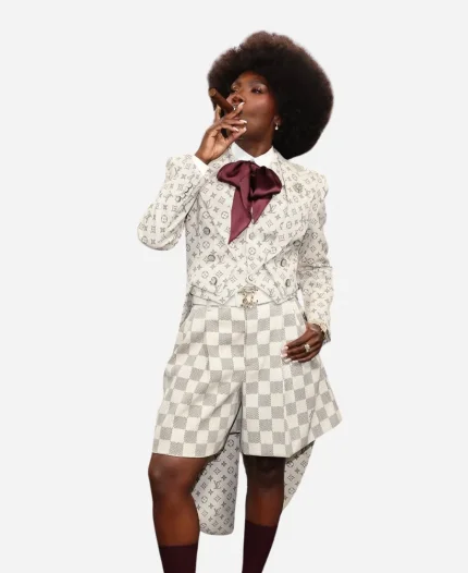 Doechii 2025 Met Gala White Tuxedo Jacket And Shorts