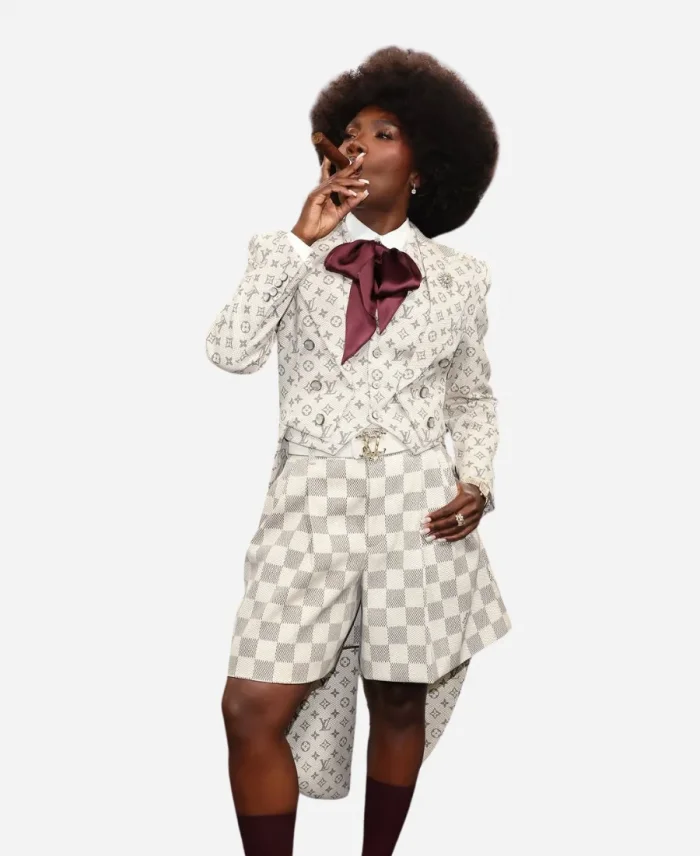 Doechii 2025 Met Gala White Tuxedo Jacket And Shorts