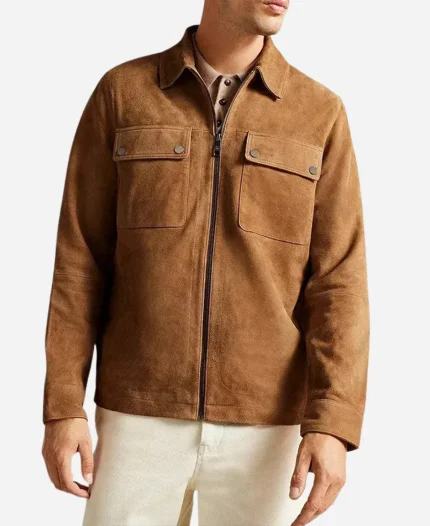 Dr. Frasier Crane Kelsey Grammer Brown Suede Leather Jacket
