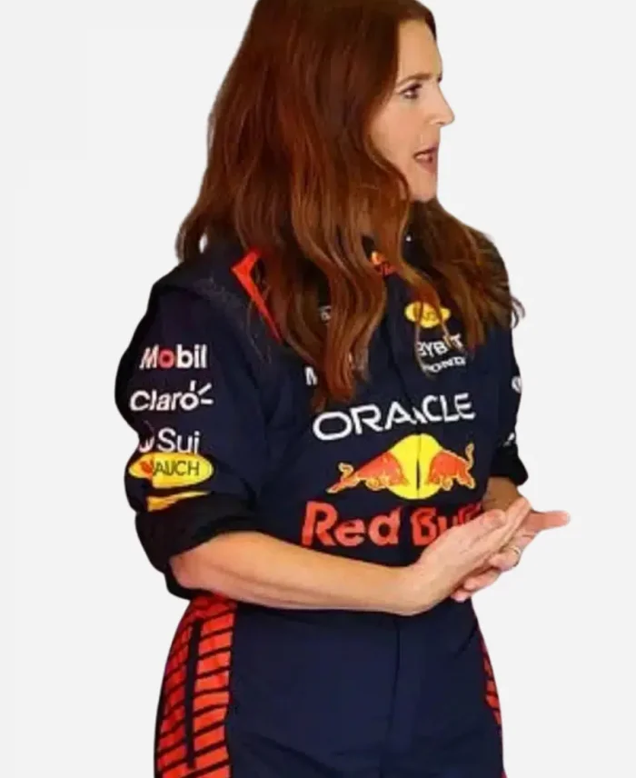 Drew Barrymore F1 Grand Prix Red Bull Jumpsuit